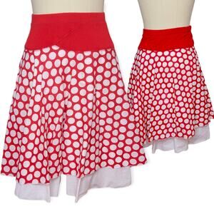 Daisy Shoppe Skirt Medium Red White Polka Dot Vintage Retro Swing Pinup Flare